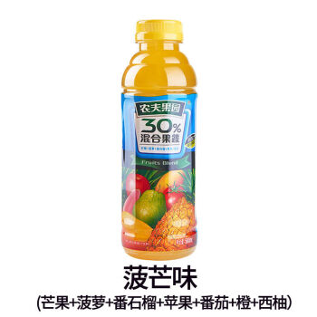 农夫果园混合果蔬汁番茄草莓胡橙菠芒500ml*混搭30%果汁 农夫果园菠芒