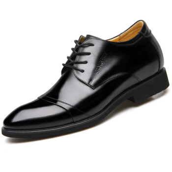 宜驰（EGCHI）正装皮鞋男士商务休闲时尚耐磨内增高鞋子男 9614 黑色 42