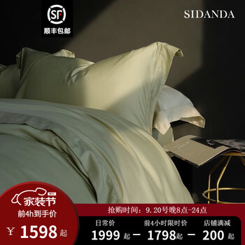 SIDANDA 诗丹娜 奥地利件套 100支兰精天丝 灰蒙绿 适用1.8m床，建议220*240cm被芯家具家装类商品-全利兔-实时优惠快报