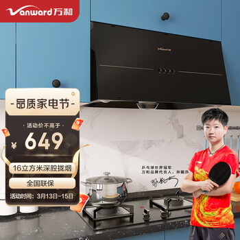 万和 Vanward 抽油烟机 中式油烟机 16立方米大吸力 一级能效 小尺寸 家用吸油烟机 钢化玻璃H05GS
