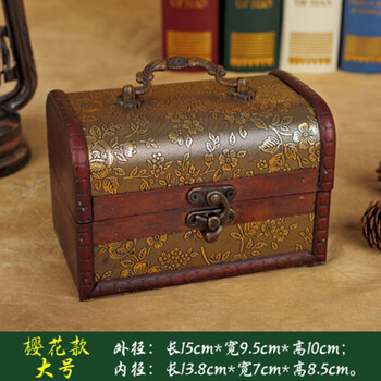中式礼盒印章收纳盒古代简约复古盒子木盒木制木质盒子仿古礼物樱花款