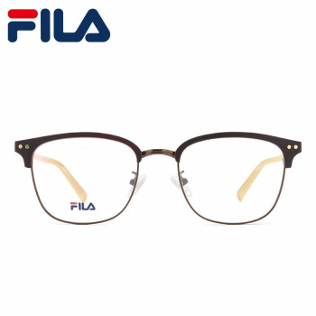 FILA 防蓝光眼镜男防辐射眉毛框型近视眼镜 FL7192 棕色含1.56凯米U6镜片