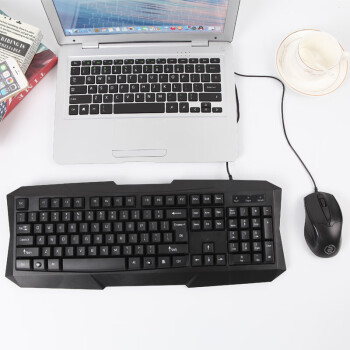 灵蛇（LINGSHE）有线键鼠套装 防水键鼠套装 有线USB办公鼠标键盘套装MK100黑色