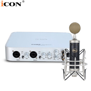 iCON 艾肯6nano外置声卡套装直播喊麦专业录音设备主播手机电脑通用网络K歌莱维特电容麦克风话筒 6NANO+Blue小奶瓶【需连接电脑】