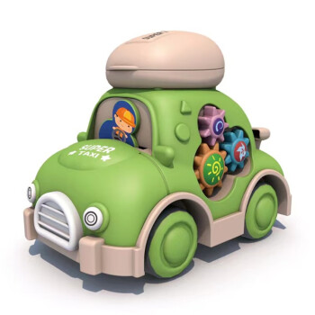 惯性滑行儿童玩具齿轮小汽车模型会动的男孩可拆装收纳行李箱3岁 翠绿色