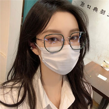 超宽近视眼镜框网红大框素颜神器眼镜女韩版绿色大脸显瘦有度数防蓝光