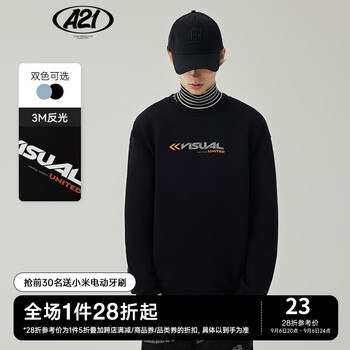 A21 男女款圆领卫衣 R413132101 黑色 L服饰鞋包类商品-全利兔-实时优惠快报