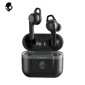 骷髅头（Skullcandy） INDY EVO 真无线蓝牙耳机5.0 游戏运动音乐耳机 cvc降噪 IP55级防水防汗 纯黑色