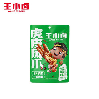 王小卤 虎皮凤爪 鸡爪 卤鸡爪 零食 网红休闲零食 椒麻味68g食品类商品-全利兔-实时优惠快报