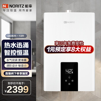 能率（NORITZ）13升A9家用燃气天然气热水器 多维智能恒温抗干扰 强排式逐级精细控温天然气 13升 13A9FEX