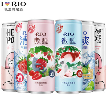 RIO 锐澳 鸡尾酒 微醺小美好 草莓伏特加风味果酒低度甜酒330ml 微醺清爽气泡水组合食品类商品-全利兔-实时优惠快报