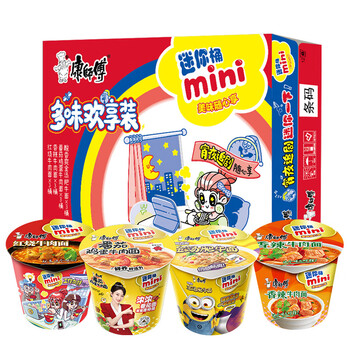 康师傅 方便面 迷你杯 红烧*3+香辣*3+番茄*3+金汤*3食品类商品-全利兔-实时优惠快报