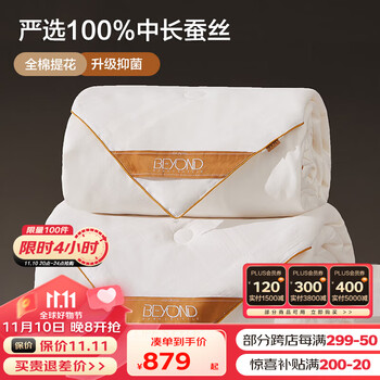 一夜入冬：BEYOND 博洋 静谧 100%蚕丝子母被 200*230cm家具家装类商品-全利兔-实时优惠快报