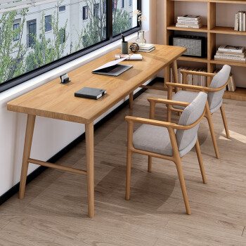  炫雅纯实木窄书桌 靠墙靠边长方形学习桌 双人办公桌长条桌子1031 定制专拍