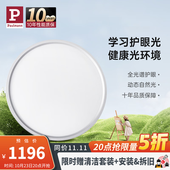 德国柏曼 日光吸顶灯 9-14㎡ 银 暖白光家具家装类商品-全利兔-实时优惠快报
