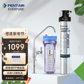 爱惠浦（Everpure）I20002净水器 强效抑垢 无桶大流量-额定净水量1500L 矿物质水净水机