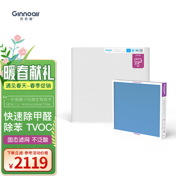 吉若奥Ginnoair KJ420F新装除甲醛空气净化器 家用除甲醛除苯TVOC 除雾霾除菌防过敏静 KJ420净化器（配铜离子版除甲醛滤网）