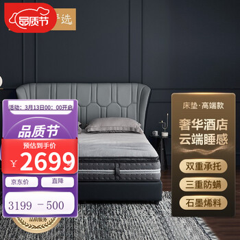 【送货上门】网易严选床垫 三重透气床垫深睡双层弹簧乳胶床垫 软硬适中 卧室家具高端款 180*200cm