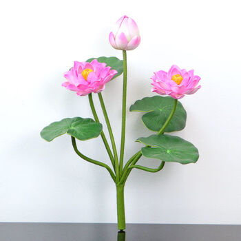 花水池佛堂装饰手工假花花束供佛前莲花粉色7头小荷花6寸红色仙家瓶