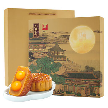 五芳斋 月饼 中华中秋礼盒点心 豆沙流心奶黄五芳梦月月饼礼盒800g食品类商品-全利兔-实时优惠快报