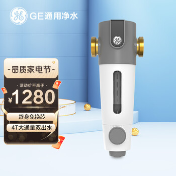 GE通用家用前置过滤器40微米全屋净化自来水净水器净水 4T大通量 反冲洗  无需换芯 GEEP-40A01