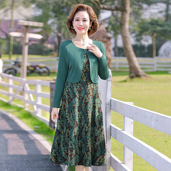 儿子女儿结婚喜婆婆装秋款妈妈婚礼服春秋时尚婚宴礼服连衣裙50岁洋气