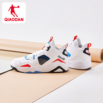QIAODAN 乔丹 男子板鞋运动鞋高帮板鞋 乔丹白信号红 39运动户外类商品-全利兔-实时优惠快报