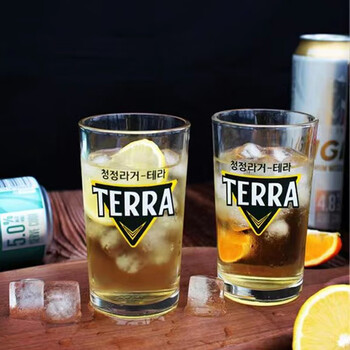 迎满鑫 韩式韩文印花炸鸡啤酒杯烧酒杯玻璃杯家用 TERRA啤酒杯1个日用百货类商品-全利兔-实时优惠快报