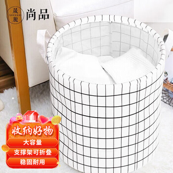 京东PLUS：晟旎尚品 折叠脏衣篮 简约棉麻脏衣服收纳筐家居脏衣篓洗衣篮1只装全利兔-实时优惠快报