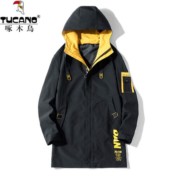 啄木鸟 春秋季中长款连帽夹克服饰鞋包类商品-全利兔-实时优惠快报
