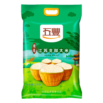 五丰华润 五丰 精选苏北大米10KG 苏北大米 圆粒米 十公斤