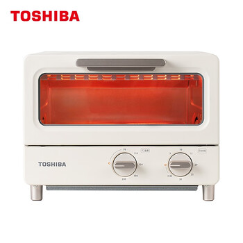 东芝 TOSHIBA 家用台式智能电烤箱 8升 网红烤箱 机械式操作 精准控温 专业烘焙烘烤 电烤箱 ET-TD7080 杏色