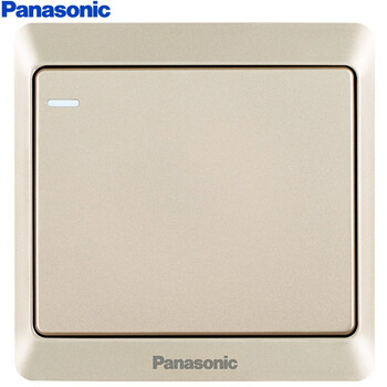 松下（ Panasonic）开关插座 一开单控开关面板 带荧光单开单控墙面开关 雅悦香槟金WMWA511Y-N