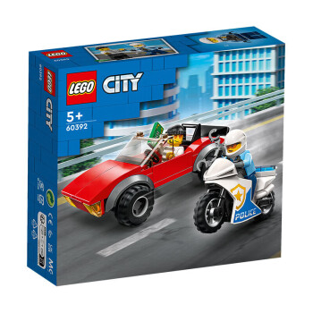 乐高（LEGO）积木60392警用摩托车大追击5岁+男孩儿童玩具生日礼物