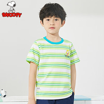 史努比snoopy童装夏儿童短袖t恤男童休闲条纹上衣小孩运动外出单件