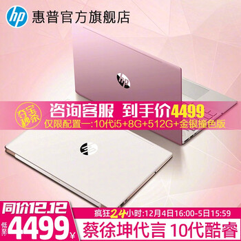 惠普(HP)旗舰店 蔡徐坤代言 星14进阶版 星13系列轻薄超薄商用手提学生女游戏笔记本电脑超极本 静谧银:【背光键盘版-11代进阶丨智能语音】 13.3寸:十代i5/8G/512G【金银撞色版】