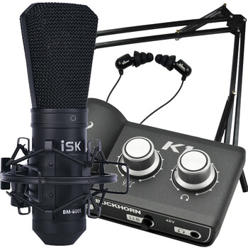 Buckhorn K1声卡+ ISK BM800S麦克风USB外置声卡手机电脑网红主播录音直播K歌专用套装