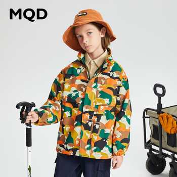 MQD 马骑顿 男童户外迷彩印花冲锋衣 墨绿母婴玩具类商品-全利兔-实时优惠快报