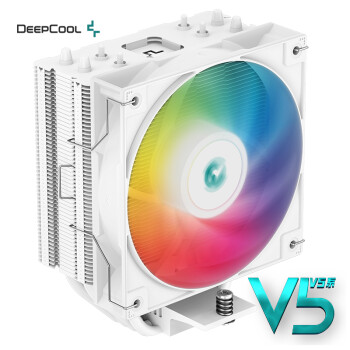 九州风神（DEEPCOOL）玄冰400V5ARGB白色款 CPU电脑散热器（镀镍4热管/幻彩ARGB/超频220W/支持1700）