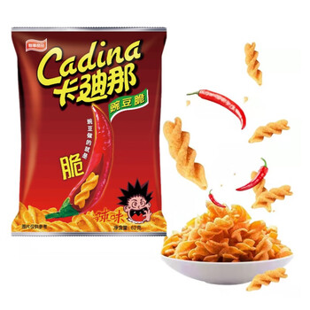 Cadina 卡迪那 豌豆脆 酷辣味 休闲薯片零食 膨化食品 62g*2袋食品类商品-全利兔-实时优惠快报