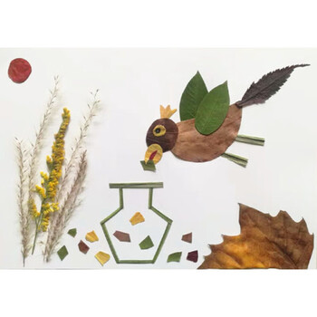 树叶贴画植物标本树叶手工贴画成品小学生幼儿园儿童diy材料包真创意