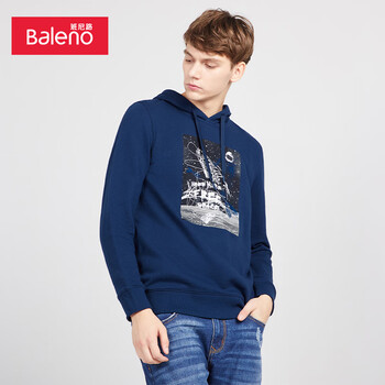 Baleno 班尼路 卫衣男连帽长袖t恤男印花套头衫外套 R8D M服饰鞋包类商品-全利兔-实时优惠快报