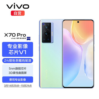 vivo X70 Pro 5nm旗舰芯片 专业影像芯片V1 蔡司光学镜头 120Hz高刷 3200万前置摄像 5G手机 12GB+256GB 星云