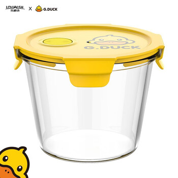 乐唯诗（LOVWISH）玻璃饭盒微波炉专用保鲜盒套装上班族学生带饭便当盒餐盒大容量 小黄鸭联名日用百货类商品-全利兔-实时优惠快报