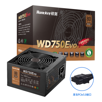 ΣHuntkey GXϵ̨ʽԴ 500W/650W/700W/750W/800WϷԴ WD750EVO-750Wֱͭ PCIE5.0 80PLUS֤