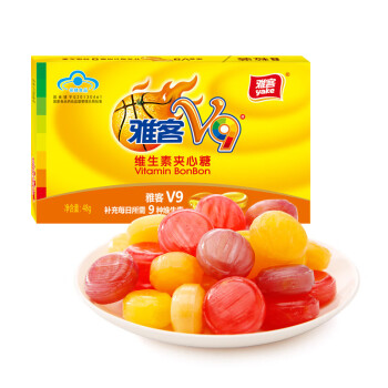 雅客V9牌维生素夹心糖(蓝莓味) 108g(6g/粒) 香橙味