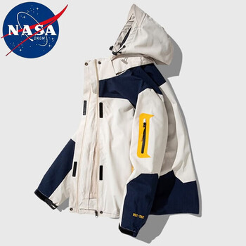 NASADKGM 官方联名冲锋衣外套男女情侣三合一连帽登山春秋冬季防风夹克男全利兔-实时优惠快报
