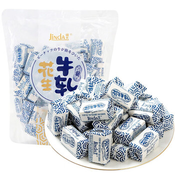 Jinda 锦大 花生脆牛轧糖 软糖花生糖 奶糖 糖果 招待婚庆喜糖 礼物 500g食品类商品-全利兔-实时优惠快报