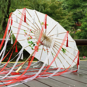 油纸伞仙女古风伞汉服伞流苏伞古典古装工艺伞中国风花伞走秀配饰有花