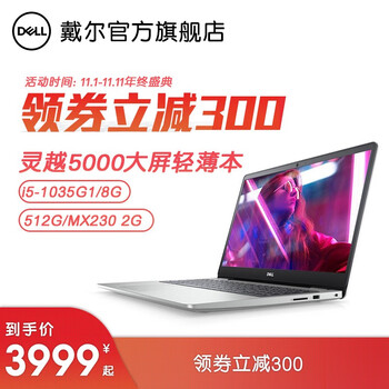 戴尔(DELL)旗舰店灵越5593/5493 15.6英寸/14英寸网课办公酷睿固态轻薄笔记本电脑 1629|十代i5 8G 512G固态 2G独显
